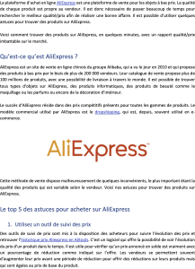 Comment trouver des produits sur AliExpress