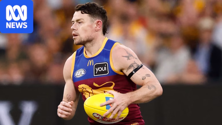 Lachie Neale playing for the Brisbane Lions during the 2026 AFL preliminary final against Hawthorn